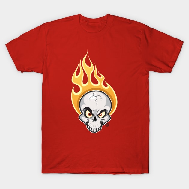 Flaming Skull T-Shirt by Goin Ape Studios